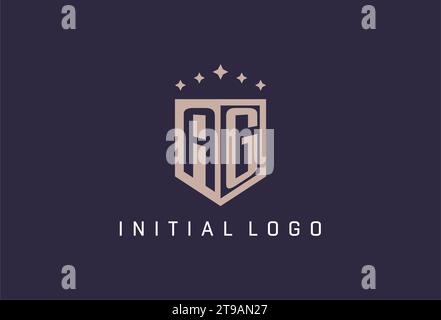 AG initial shield logo icon geometric style design inspiration Stock Vector