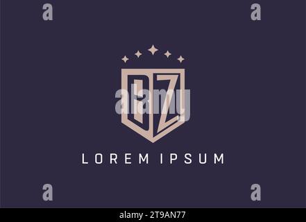 BZ initial shield logo icon geometric style design inspiration Stock Vector