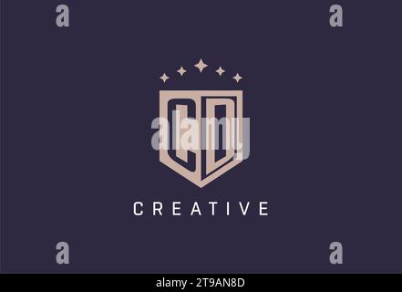 CD initial shield logo icon geometric style design inspiration Stock Vector