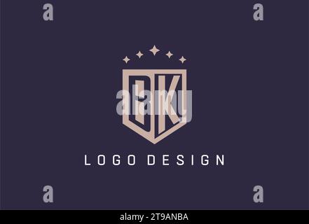 BK initial shield logo icon geometric style design inspiration Stock Vector