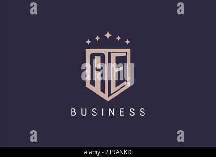 AE initial shield logo icon geometric style design inspiration Stock Vector