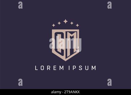 CM initial shield logo icon geometric style design inspiration Stock Vector