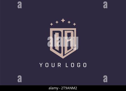 DB initial shield logo icon geometric style design inspiration Stock Vector