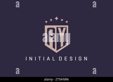 AY initial shield logo icon geometric style design inspiration Stock Vector