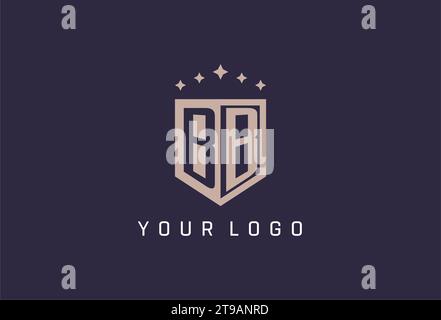 BB initial shield logo icon geometric style design inspiration Stock Vector
