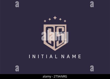 CS initial shield logo icon geometric style design inspiration Stock Vector