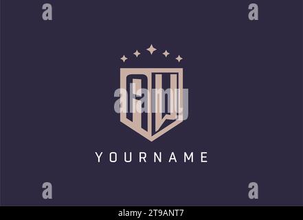 AW initial shield logo icon geometric style design inspiration Stock Vector