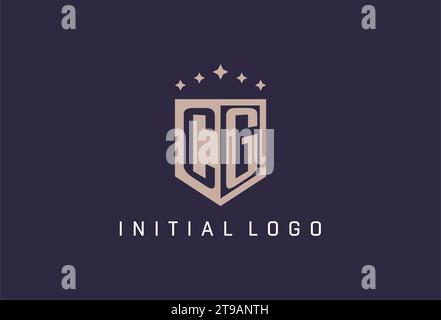 CG initial shield logo icon geometric style design inspiration Stock Vector