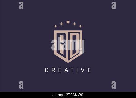 BD initial shield logo icon geometric style design inspiration Stock Vector