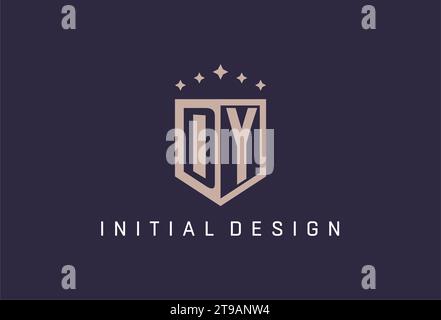 DY initial shield logo icon geometric style design inspiration Stock Vector