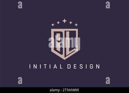 BL initial shield logo icon geometric style design inspiration Stock Vector