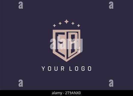 EB initial shield logo icon geometric style design inspiration Stock Vector