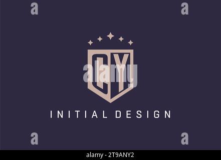 CY initial shield logo icon geometric style design inspiration Stock Vector
