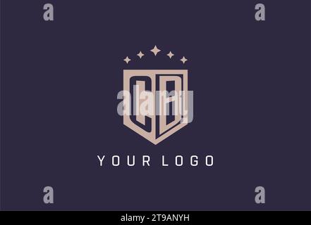 CB initial shield logo icon geometric style design inspiration Stock Vector