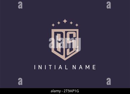 BS initial shield logo icon geometric style design inspiration Stock Vector