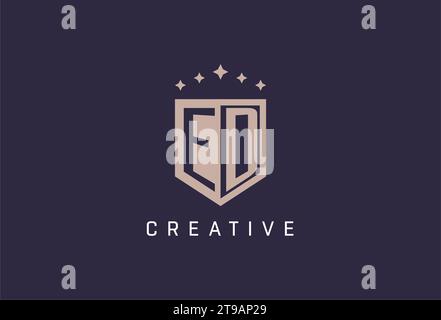 ED initial shield logo icon geometric style design inspiration Stock Vector