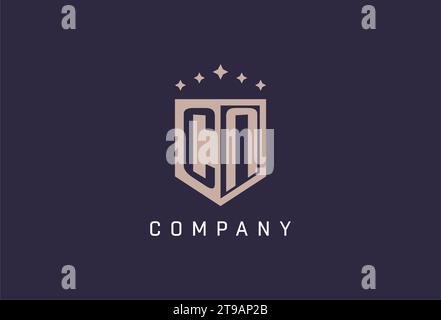 CN initial shield logo icon geometric style design inspiration Stock Vector