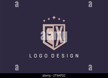 EX initial shield logo icon geometric style design inspiration Stock Vector