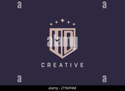 HD initial shield logo icon geometric style design inspiration Stock Vector