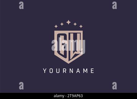GW initial shield logo icon geometric style design inspiration Stock Vector