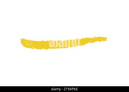 crayon emphasis underline. Hand drawn yellow charcoal curly lines, squiggles and shapes for diagrams. Doodle simple sketch icon. Vector illustration i Stock Vector