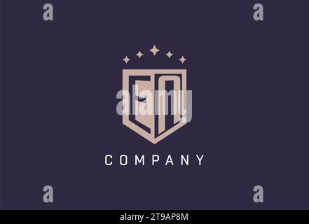 EN initial shield logo icon geometric style design inspiration Stock Vector