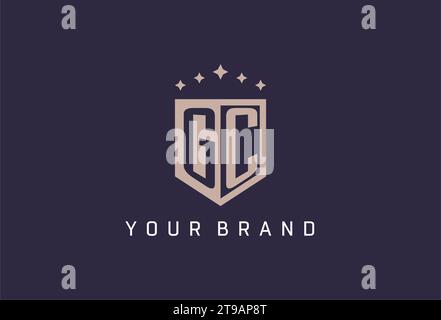 GC initial shield logo icon geometric style design inspiration Stock Vector