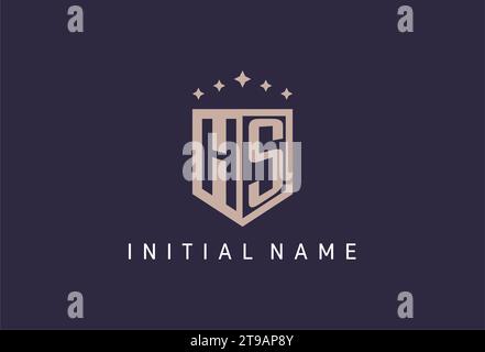 HS initial shield logo icon geometric style design inspiration Stock Vector