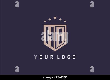 HB initial shield logo icon geometric style design inspiration Stock Vector