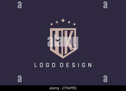 HK initial shield logo icon geometric style design inspiration Stock Vector