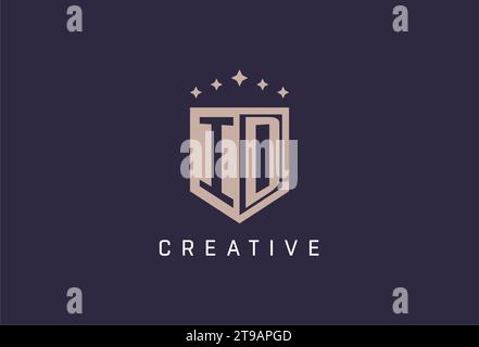 ID initial shield logo icon geometric style design inspiration Stock Vector