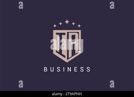 IR initial shield logo icon geometric style design inspiration Stock Vector