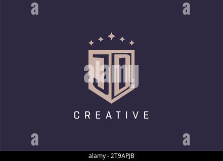 JD initial shield logo icon geometric style design inspiration Stock Vector