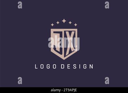 JX initial shield logo icon geometric style design inspiration Stock Vector