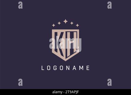 KH initial shield logo icon geometric style design inspiration Stock Vector
