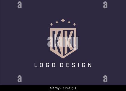 KK initial shield logo icon geometric style design inspiration Stock Vector
