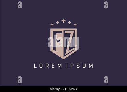 FZ initial shield logo icon geometric style design inspiration Stock Vector