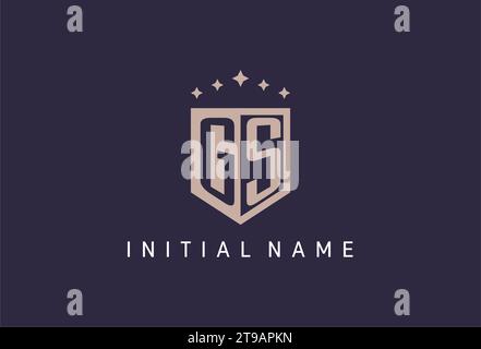 GS initial shield logo icon geometric style design inspiration Stock Vector