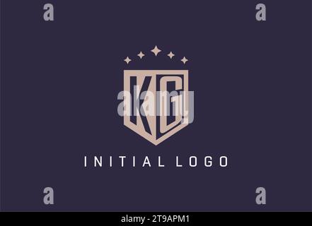 KG initial shield logo icon geometric style design inspiration Stock Vector
