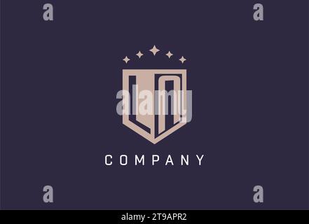 LN initial shield logo icon geometric style design inspiration Stock Vector