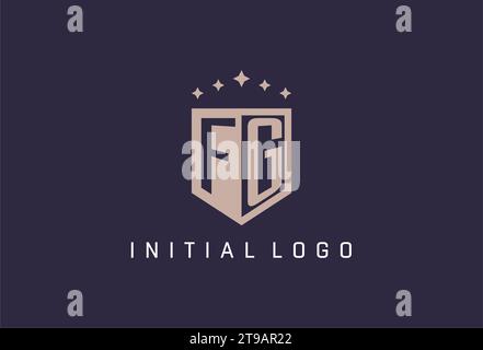 FG initial shield logo icon geometric style design inspiration Stock Vector