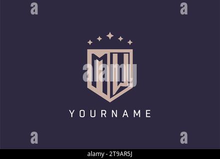 MW initial shield logo icon geometric style design inspiration Stock Vector