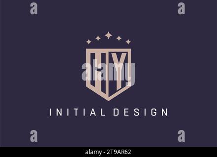 HY initial shield logo icon geometric style design inspiration Stock Vector