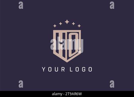 HO initial shield logo icon geometric style design inspiration Stock Vector
