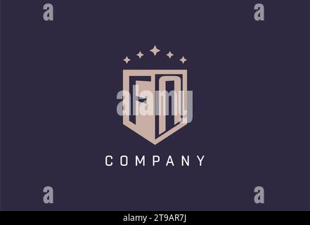 FN initial shield logo icon geometric style design inspiration Stock Vector