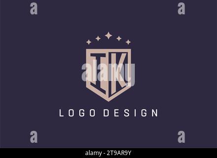 IK initial shield logo icon geometric style design inspiration Stock Vector