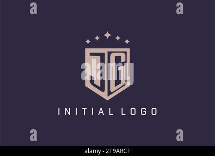 JG initial shield logo icon geometric style design inspiration Stock Vector