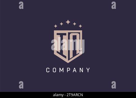 IN initial shield logo icon geometric style design inspiration Stock Vector