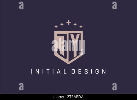 JY initial shield logo icon geometric style design inspiration Stock Vector