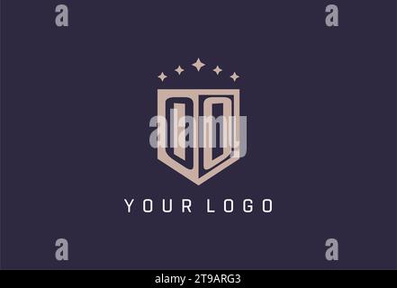 OO initial shield logo icon geometric style design inspiration Stock Vector